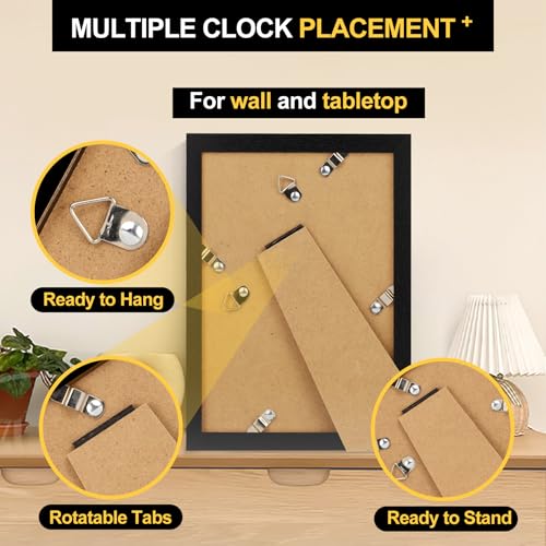 TOFOREVO 8x12 Picture Frames with 6x8 Mat Set of 2, Black - color: Black Wood Grain, size: 8x12
