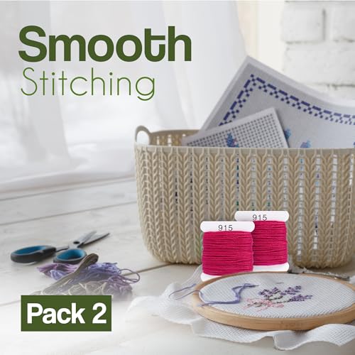 Embroidery Floss Kit and Refills - Cotton Threads - DMC Color Coding for Cross Stitch, String Crafts, Friendship Bracelets - color: 915 Dark Magenta