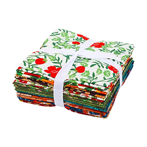 Craftido -25 Options- 100% Cotton Quilting Fabric Bundles 10pcs Fat Quarters 18”x21”-Medium Weight 5.2 oz- Soft Cotton for Quilting, Sewing Project, Patchwork, DIY Crafts - Retro Style - color: Retro Style