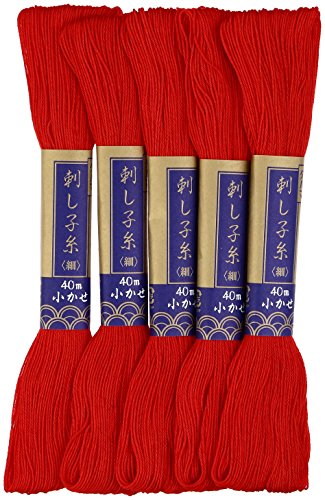 Sashiko thread 40m col.16 5x1 - color: Red