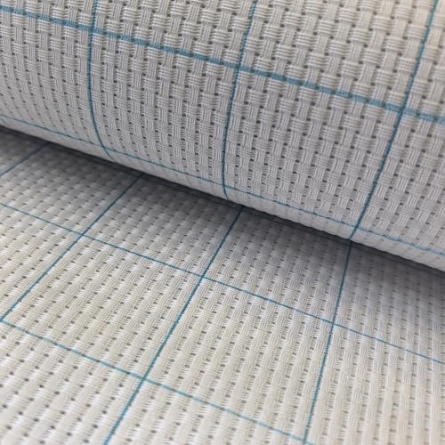 6 Count Grid Aida White Cross Stitch Fabric with Washable line (55" W x 39" L) - size: 55"W x 39"L