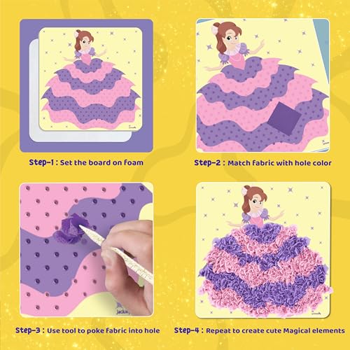 jackinthebox Poke Art Magical Flower Pressing Craft Kit for Girls, Ages 4-8 - style: Magical