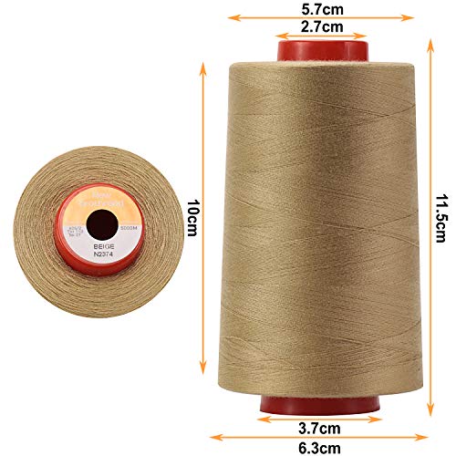 New brothread 4 Large Cones All Purpose Polyester Thread -Beige - color: 4xBeige