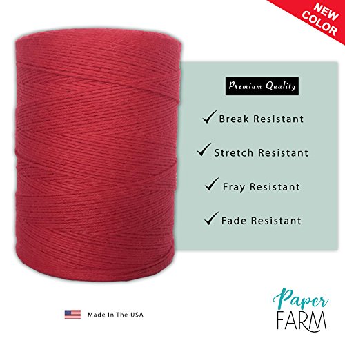 100% Cotton Loom Warp Thread (Red), 8/4 Warp Yarn (800 Yards), Perfect for Weaving: Carpet, Tapestry, Rug, Blanket or Pattern - Warping Thread for Any Loom - color: Red