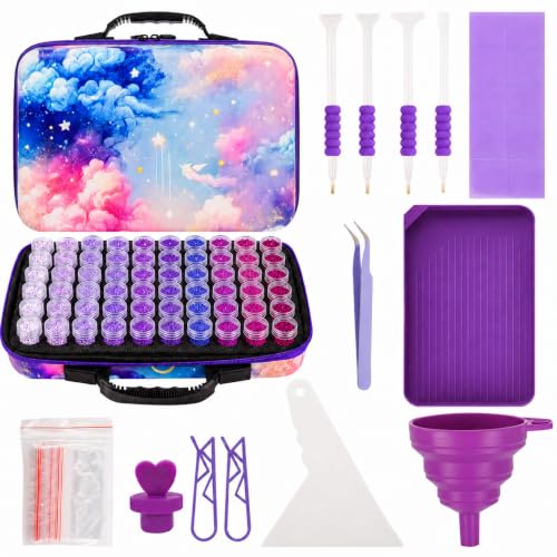 MERATIA Diamond Art Storage Organizer, 60 Jars with Accessories - color: Celestial Journey-60 Slots