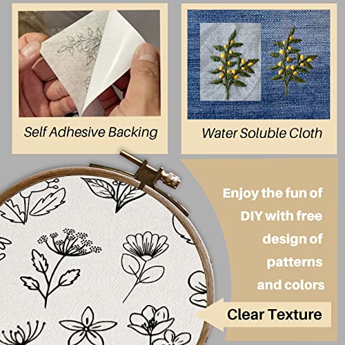 Embroidery Patterns Stick and Stitch Water Soluble Stabilizer Paper - color: Flower