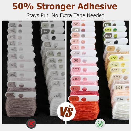 500pcs Floss Number Stickers, Upgraded High-Adhesion Color-Coded Labels, Large Bold Font Thread Organizer for Embroidery Bobbins & Mini Floss Drops, Perfect for Cross Stitch