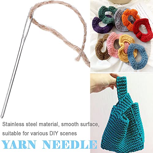 15 Pcs Yarn Needles for Crochet Finishing, Large Eye Blunt Tapestry Darning Needles with 6063 Anodized Aluminum Storage Tube, 3 Sizes Weaving Needles for Amigurumi, Knitting & Beginners
