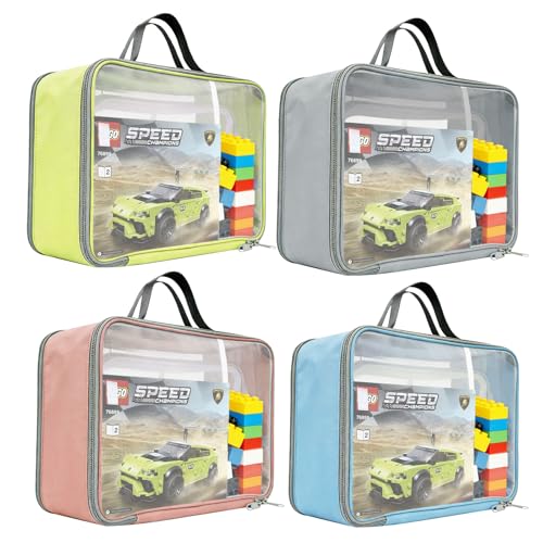 4-Pack Large Toy Storage Bags, Mesh Travel Bag for Board Games Storage - size: Double compartments