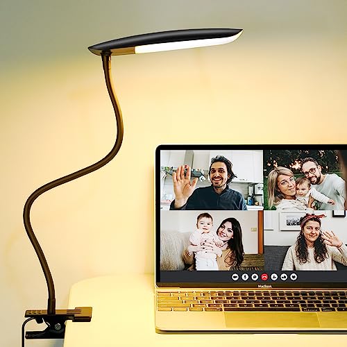 LiFMIRA Clip on Lamp USB Reading Light 3 Color Modes 3000-6000K 8W 40 LED - color: Matt Black