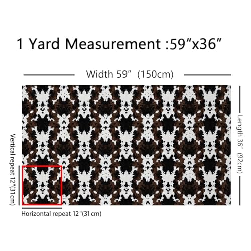 Cowhide Patterns Farmhouse Style Decorative,Highland Cattle Cow Skin Print Fabric by The Yard,Brown White Animal Theme Fabric for Home Decor,3 Yards,108" L x 59" W - color: Multi 02, size: 3 Yards