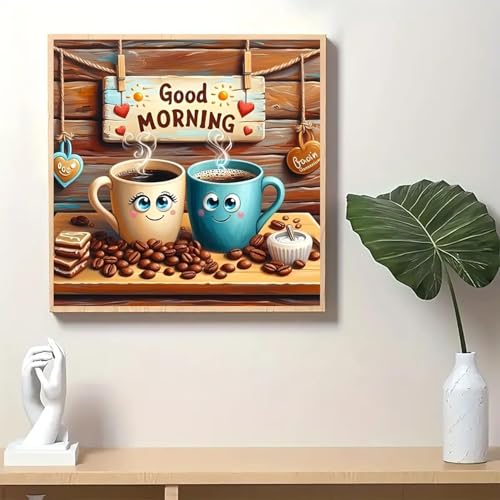 niurenmaoyi Coffee Cups Stamped Cross Stitch Kits for Beginner,14X14In - color: Cross Stitch Kits for Adults - 0525-1
