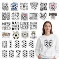 Soccer Iron on Transfers for Tshirts - 30Pcs Dtf Transfers Ready to Press, Soccer Ball Mama Iron on Decals Patches, Sports Game Day Heat Sublimation Stickers for DIY Tshirts Clothing Bags - color: Soccer695