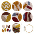 Temlum 6pcs Punch Needle Coasters Kit for Adults and Beginners(Lines) - color: Lines