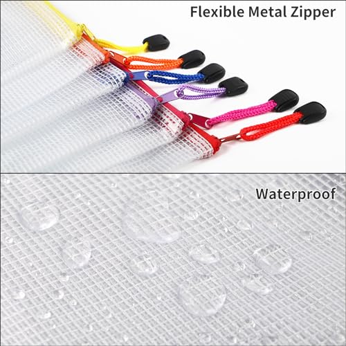 EOOUT 30pcs Mesh Zipper Pouch Bags, 8 Sizes Plastic Bags, 8 Colors Zipper Pouches - style: Multicolor-30pcs