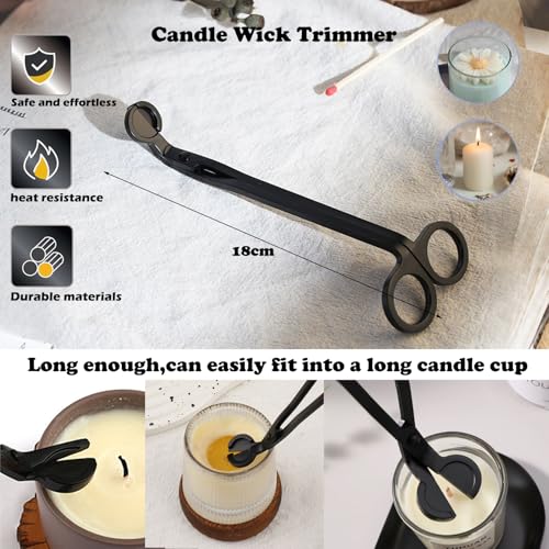 133PCS Candle Making Kits with Candle Wick Trimmer(7IN),Mold Hook Punch Needle Wick for Inserting Wick,Big Hole Long Needle,Cotton Wick with Metal Sustainer Tabs,Wick Stickers with The Little ‘‘Tail’’ - color: 133PCS