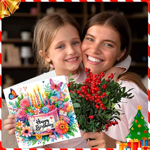 ACSAUMMY Diamond Art Happy Birthday Cards, 6 Pack 5D Diamond Greeting Cards Kits for Adults DIY Diamond Art Birthday Cards with Envelopes Birthday Gifts for Families, Friends, Partners - color: Happy Birthday-6pcs