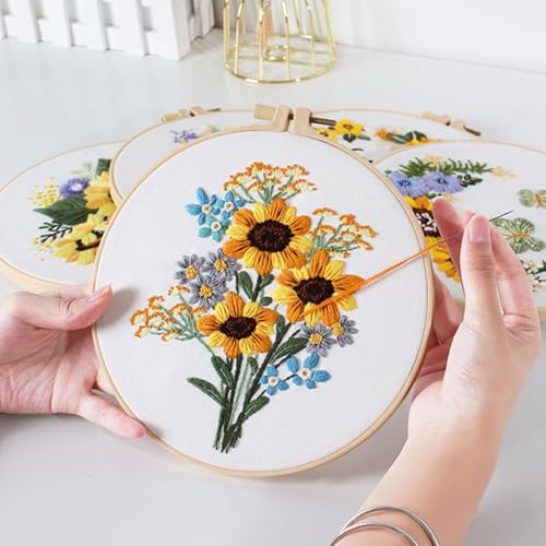 wtisan 5 Pack Embroidery kit for Beginners Adults DIY Starter Kit - color: KIT 03
