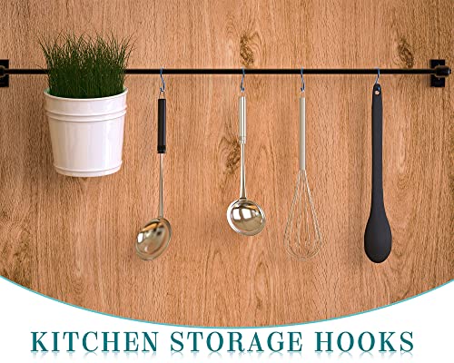 Sratte 120 Pcs Mini S Hook for Hanging 1 Inch Metal, Silver Blue - color: Silver Blue