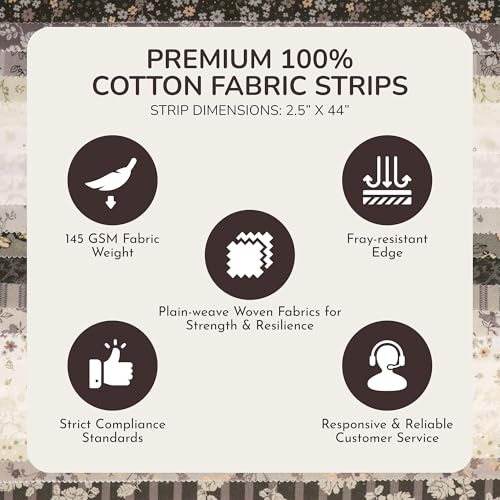 Tinyspool & Co.'s Twirlie Roll 40 Precut Quilting Fabric Strips for Quilting Supplies, Crafting, and Sewing, Soft Cotton Strip for Blanket, Rug, Upholstery, Home Decor, and Purse Making, Star Dune - color: Star Dune