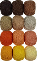 KCS Mercerized Pearl Cotton Thread Size 8 Crochet Needlework Embroidery Threads Ball (12, 12balls05) - color: 12balls05