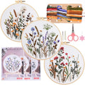 COCOMOX Floral Embroidery Kit for Beginners, Cross Stitch Practice Kits - color: Floral pattern