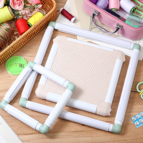 Janinka 3 Pcs Embroidery Hoop Cross Stitch Frames and Hoops, Green - color: Green