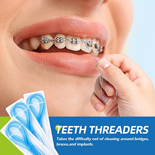 RioRand Orthodontic Floss Threaders for Braces - size: 50 Count (Pack of 4)