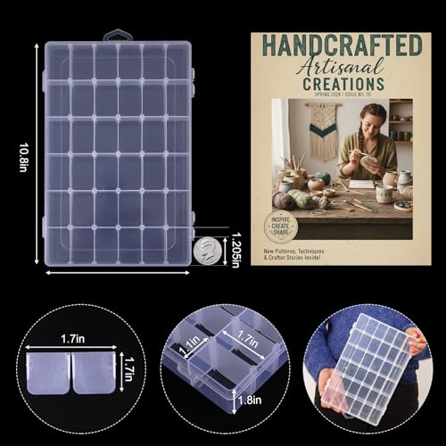 Bead Organizer Storage 8 Pack 36 Grid Jewelry Tackle Craft Box Adjustable - color: 8 Pack
