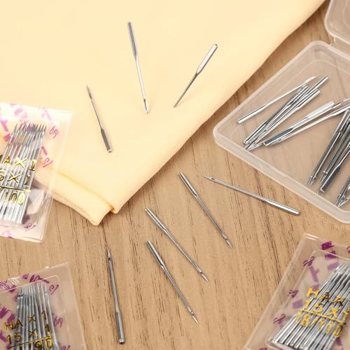 60 PCS Universal Leather&Jeans Sewing Machine Needles, Size 100/16 Needles for Heavy Fabric, Suitable for Singer, Brother, Janome Home Sewing Machine - size: 100/16