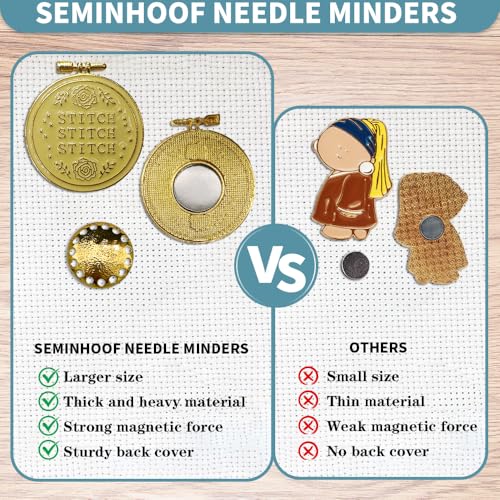 Magnetic Needle Minder Magnet Embroidery Accessories and Supplies Embroidery Needle Holder Cross Stitch Holder Needlework Supplies (Cardinal) (Gold) - size: Gold