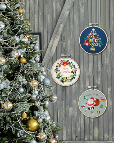 TINDTOP Embroidery Hoops, Bamboo Frame Circle Cross Stitch Hoop Ring Embroidery Hoops Set for Embroidery and Cross Stitch (3IN*4 + 4IN*4 + 6IN*8) - color: 3IN*4 + 4IN*4 + 6IN*8