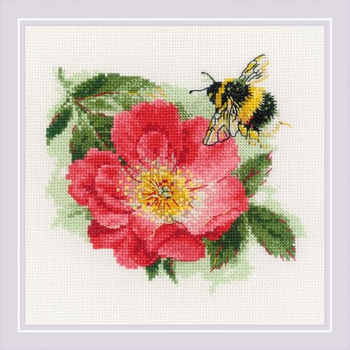 RIOLIS 2210 Furry Bumblebee Counted Cross Stitch Kit 6 x 6 in - style: Furry Bumblebee 2210