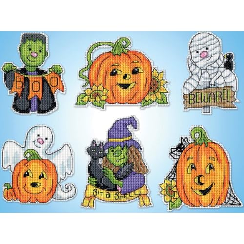 Halloween Friends Counted Cross Stitch Ornament Kit - Set/6