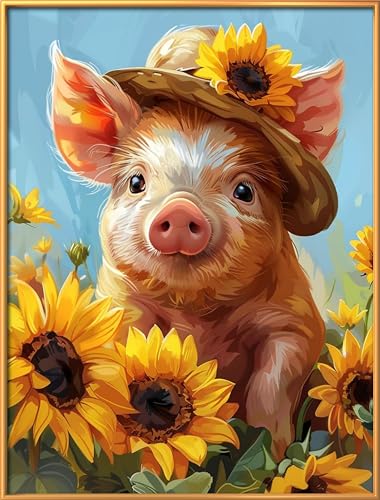 Leczany Cross Stitch Patterns Stamped Kit for Beginners | Embroidery Supplies DIY Craft Kit Needlepoint for Adults Starter | 11CT, 3 Strands | Cute Little Pig 15.8x20.9 inches - color: 11CT Stamped kits, Cute Little Pig 15.8x20.9 inches