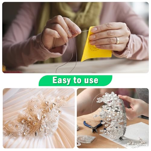 UOOU 200 Pcs Beading Needles Size 10/11 Beading Needles for Seed Beads - size: 0.4*51mm/0.45*55mm