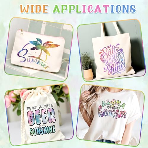 Tintnut Spring Tie Dye Heat Transfer Vinyl,10 Pcs 12x10in Iron on Vinyl - color: Watercolor-10