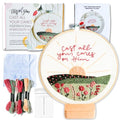 Elly & Grace Christian Embroidery Kit with Embroidery Hoop, Easy Embroidery Kit for Beginners and Adults, Full Embroidery Hoop Kit with Needles and Thread Included (Cast All Your Cares) - style: Cast All Your Cares