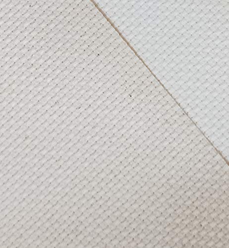 19" x 28" 14CT Counted Cotton Aida Cloth Cross Stitch Fabric (Natural-Ecru) - color: Natural-ecru