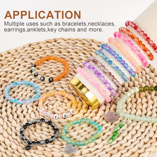 XSEINO About 1200+ PCS 6mm Double Colors Style Glass Beads Bracelet Making Kit,24 Assorted Double Colors Series Crystal Beads for Jewelry Making and DIY Crafts, Friendship Bracelets - color: Double Color Glass Beads