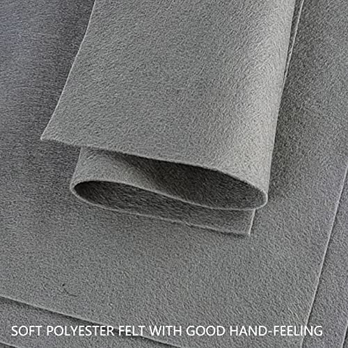Jtnohx Color Felt Fabric Soft Felt Sheets for Crafts Light Grey 20Pcs 1.4mm - color: Light Grey