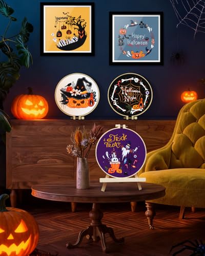 TINDTOP Halloween Embroidery Kit for Adult, Embroidery DIY Starter Kit - color: Halloween 5 Kits