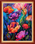 Redxing Stamped Cross Stitch Kits - Beach Night Landscape Counted Cross Stitch Kits for Beginners Adults Needlepoint Cross-Stitch Patterns-Colorful Flowers 16x20 inchs - color: ArtsKit13