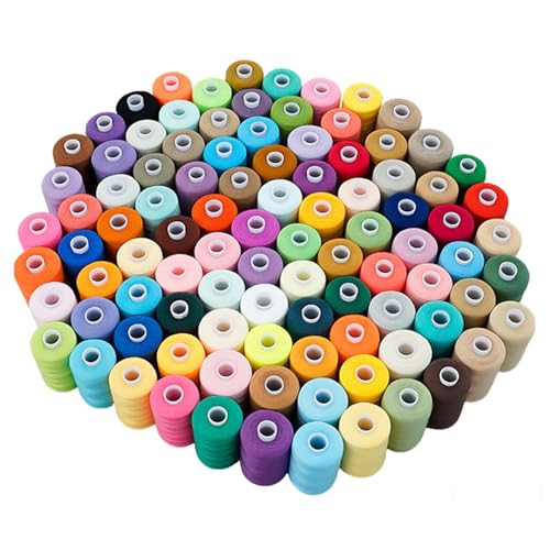 Simthread All Purpose Sewing Thread 98 Spool Assorted 1000 Yards Polyester Threads for Sewing(More Colors-98C) - color: More Colors-98C