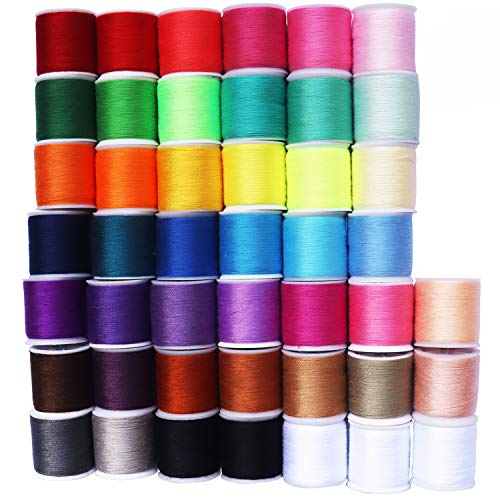 45 spools Sewing Thread Kits Polyester for Hand & Machine Sewing,100yards Each,Total 4500yards - color: 45 Rainbow colors, size: 45 spools