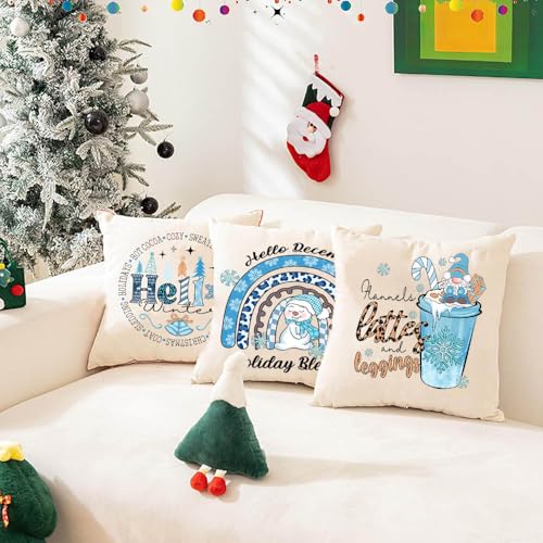 Christmas Iron on Transfers Santa Dwarf Snowman Iron on Patches Blue Iron on Stickers Washable Heat Transfer Appliques Thermal Transfer Stickers for Christmas Shirt Cloth DIY Crafts Party Favors 4PCS - color: S