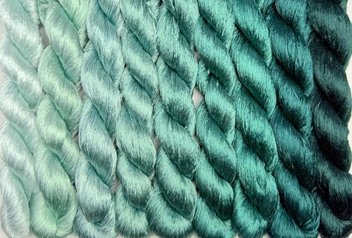 100% Mulberry Silk Embroidery Thread 9 Colors 22m Each (53) - color: 53