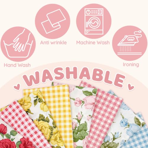 Aubliss 8pcs Fat Quarter Fabric Bundles (100% Cotton - 20'' x 20'') - color: Rose Gingham