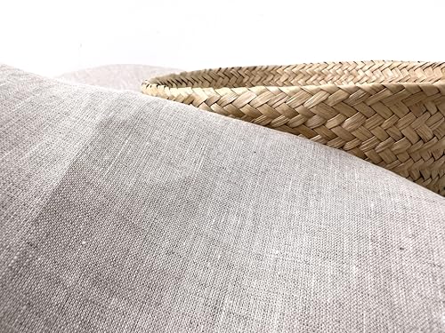 100% Linen Fabric – Lightweight – Two-Tone Effect – Pre-Washed Soft & Breathable – 52" Wide – by The Linen Lab (Light Natural, 3 Yard pre Cut) - color: Light Natural, size: 3 yard pre cut