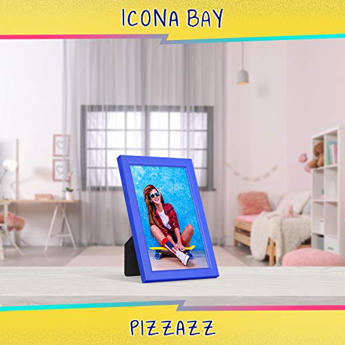 Icona Bay 4x6 Blue Picture Frame - Solid Wood, Pizzazz Collection - color: Blue, size: 4x6